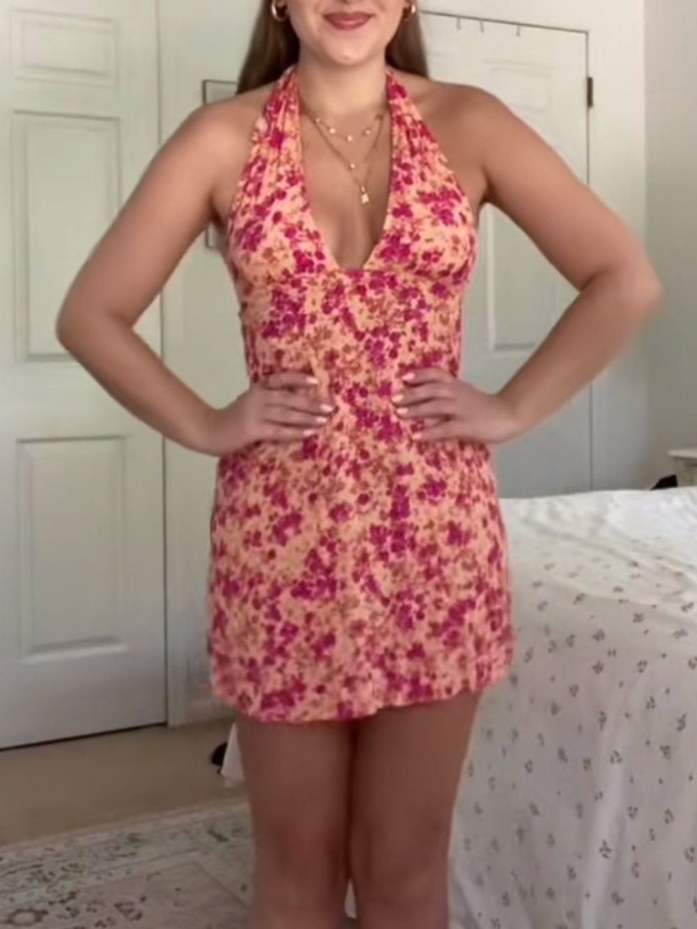 Motel Rocks Pink Floral Backless Dress - Picture 2 of 8